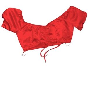 Jagger & Stone Red Satin Crop Top size 12